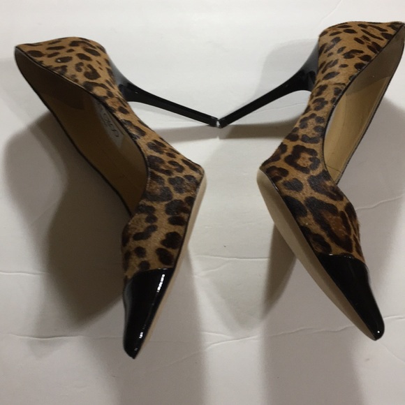 SOLD SOLDNew Jimmy Choo Leopard W/Black Patent - Picture 2 of 8